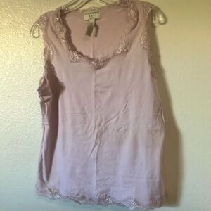 Covington embellished lace trim tank top xl